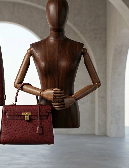 Le Sac Impérial Ostrich : Icône de Maroquinerie en Cuir d'Autruche Bordeaux